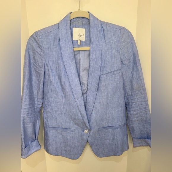 Joie Sky Blue Linen Jacket - Picture 2 of 4